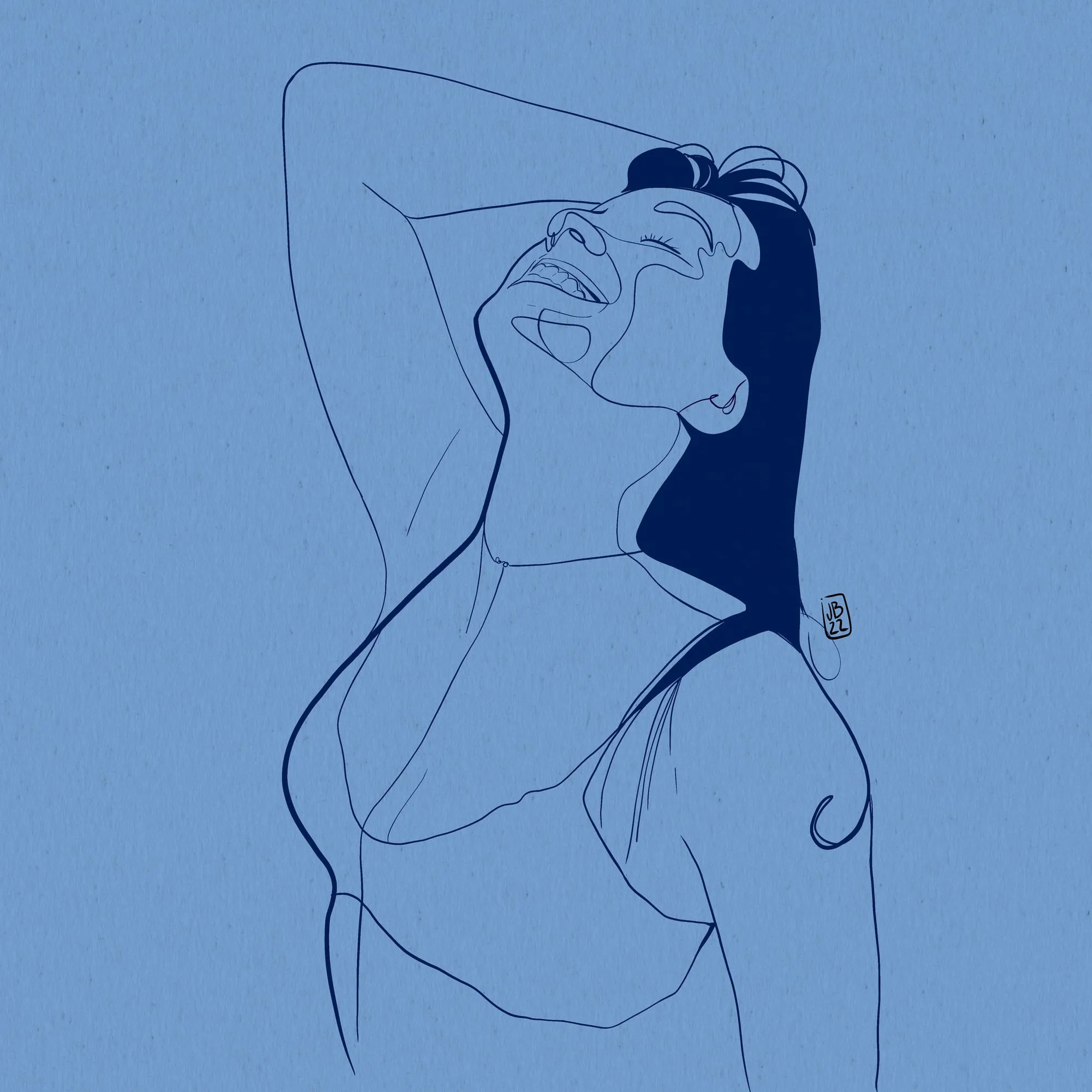Natalia — solo las líneas del retrato, sin la acuarela