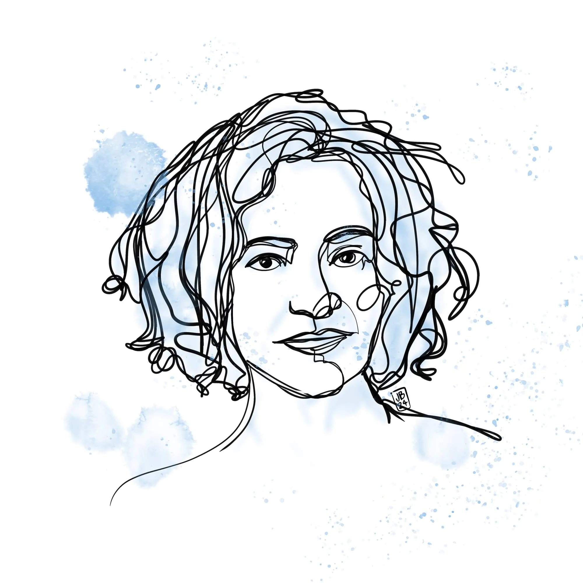 Claudia (acuarela) — Acuarela, serie one line
