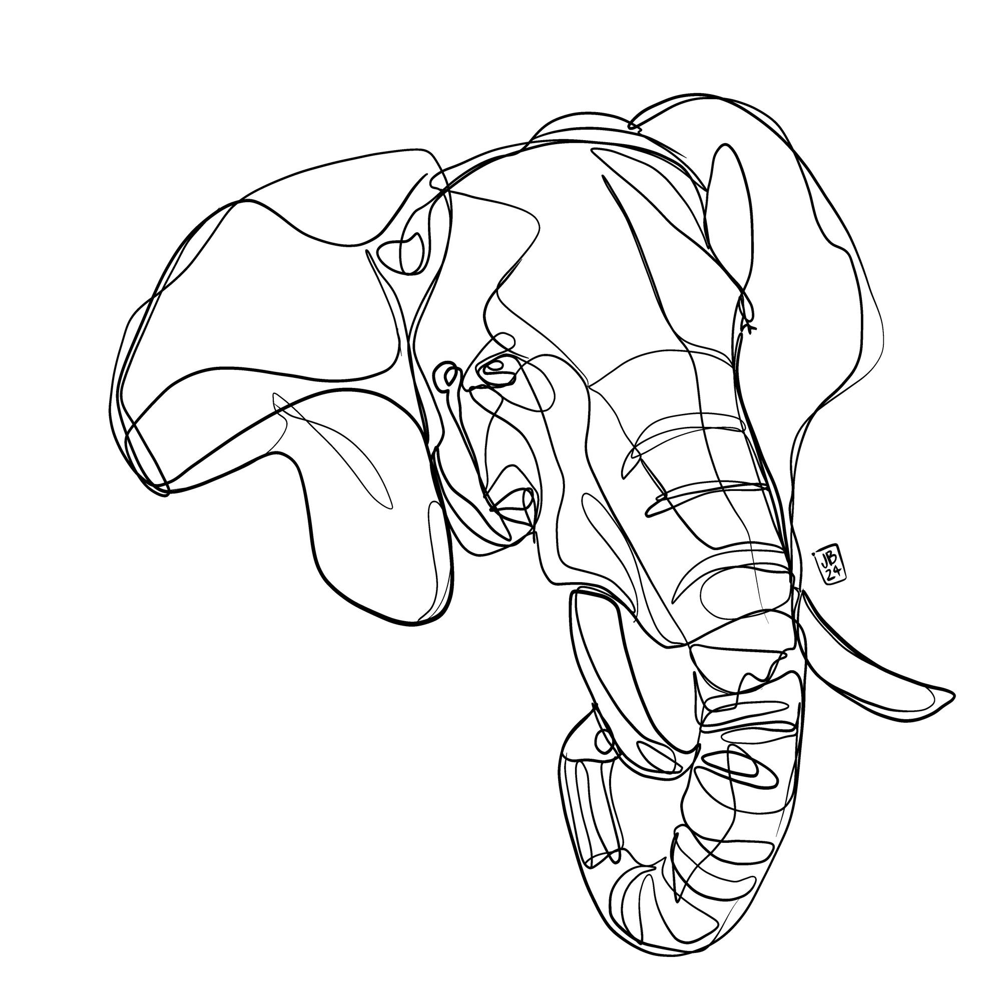 Elefante (línea) — Una línea, serie one line