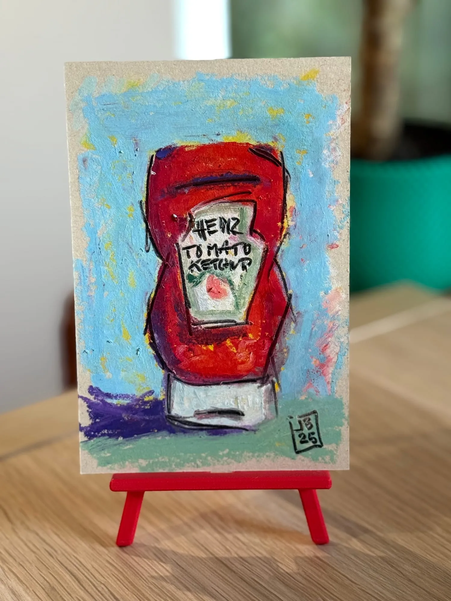Ketchup — la pieza en el caballete del estudio