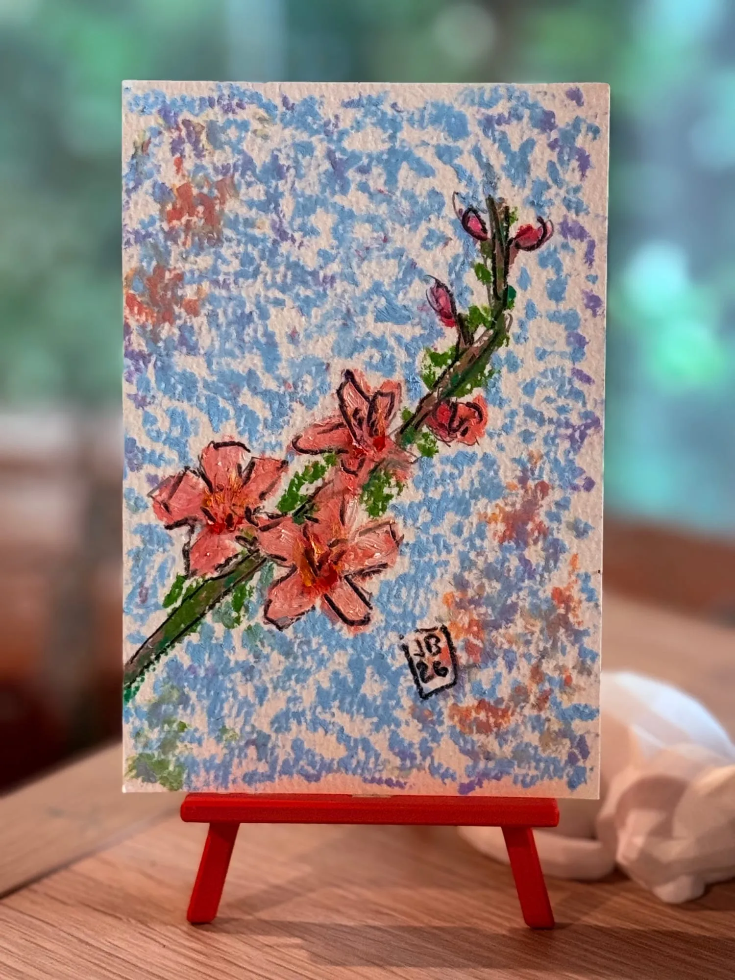 Cherry Blossom — flores de cerezo en óleo pastel
