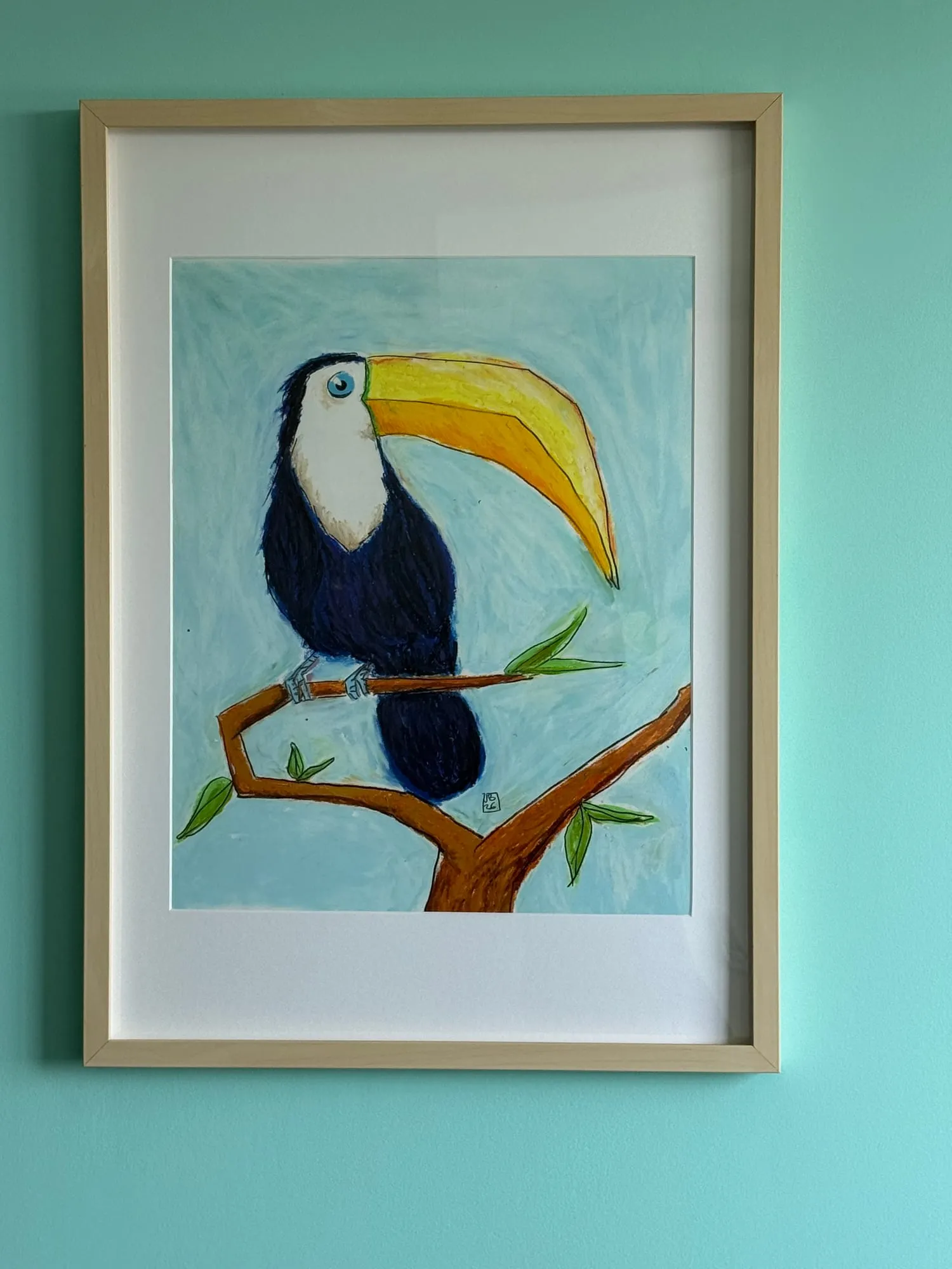 Tucán — óleo pastel