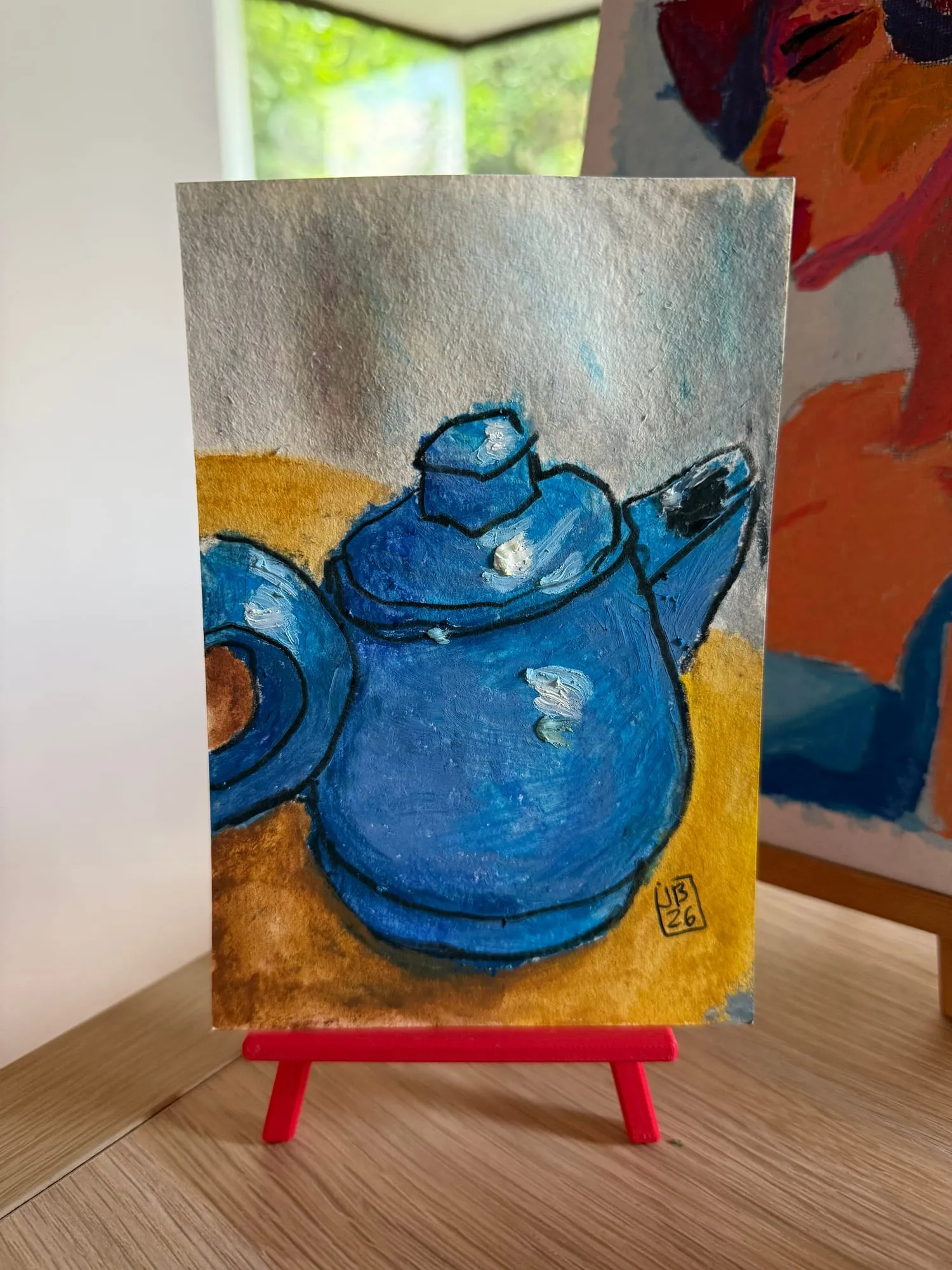 Teapot — tetera en óleo pastel